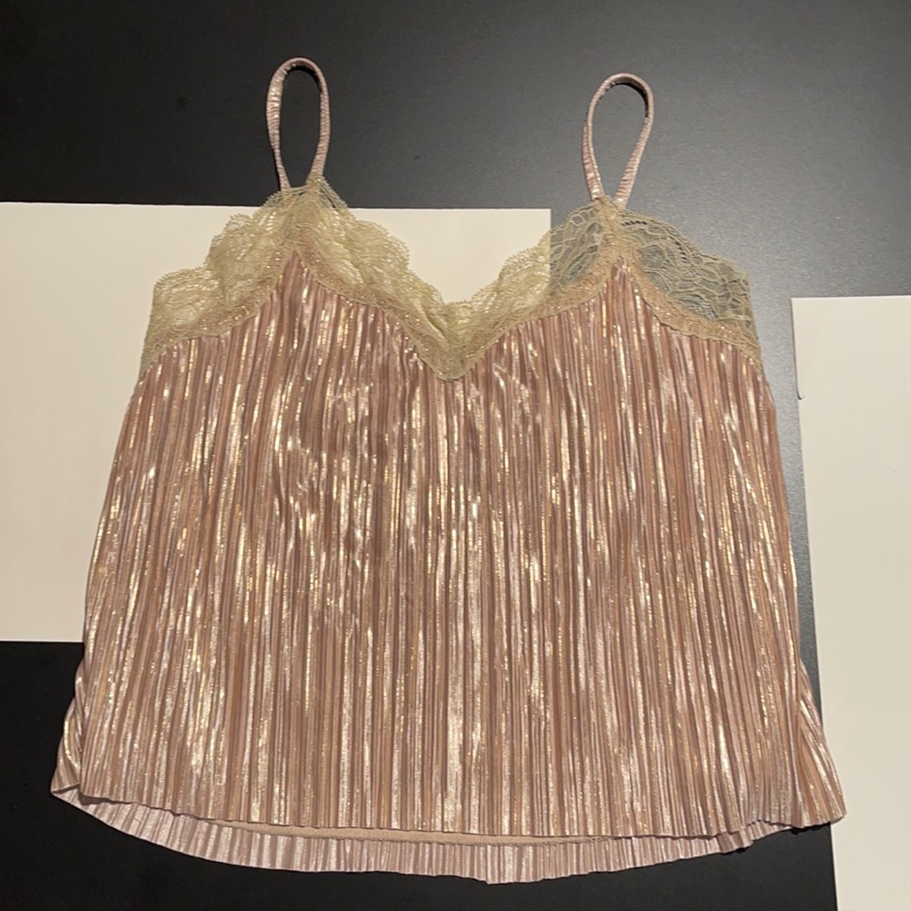 Gold Lace Tank Top M